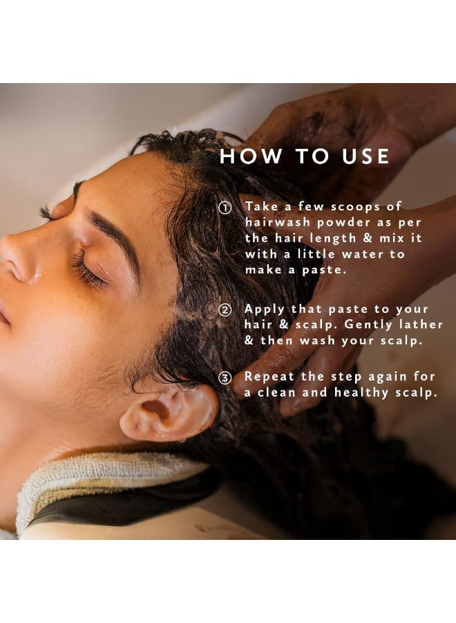 Old School Rituals 63-Herb Hair Wash Powder | Natural Shampoo Powder with 35 Dry Herbs & 28 Fresh Herbs | Gentle Cleansing for Strong & Healthy Hair | Anti-Dandruff Shampoo Powder for Hair Fall Control & Growth | 275g - Image 3